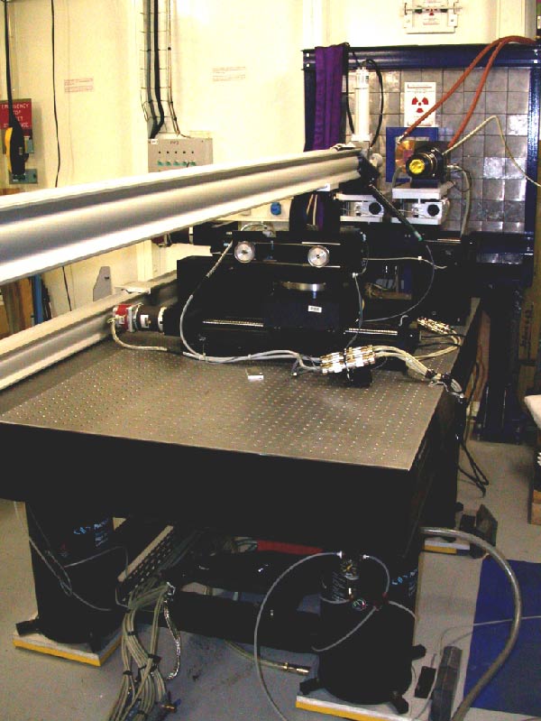 The optical table carrying the detector assembly at TROIKA III