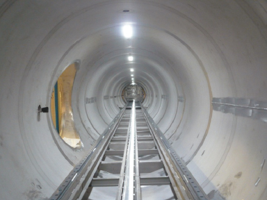 Inside view of the 34 m detector tube at ID02