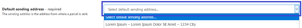 Select default address